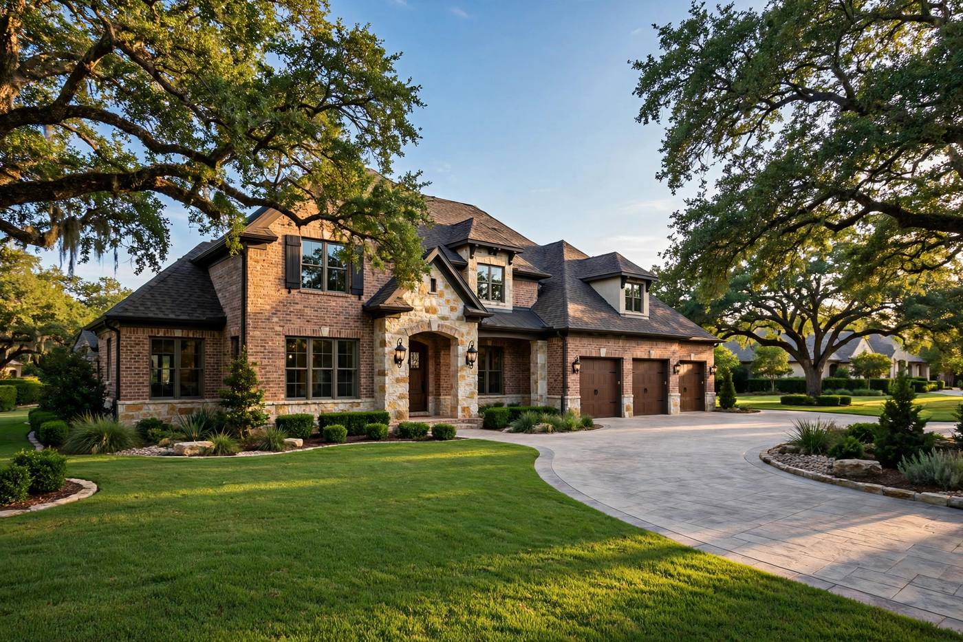 Suburban Texas home in Coppell with manicured landscaping